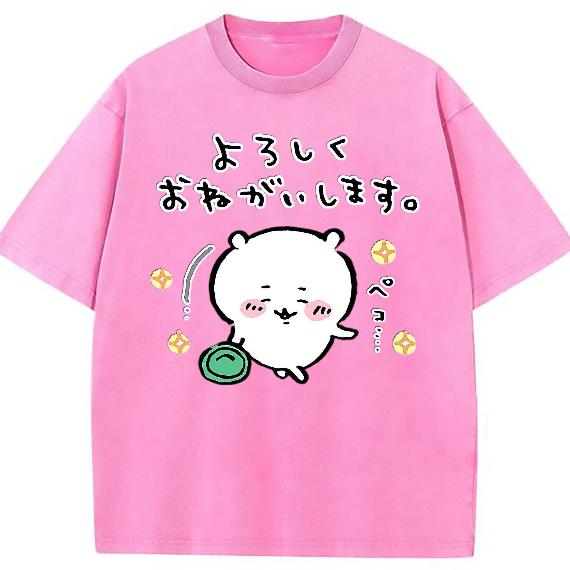 （画像用） ちいかわ ちいかわ Chii-kawa chiikawa 綿100% ヴィンテージ風 半袖Tシャツ（フロントプリント）